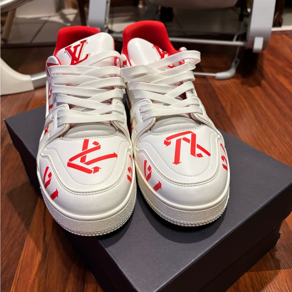 Louis Vuitton Red and White Sneakers
